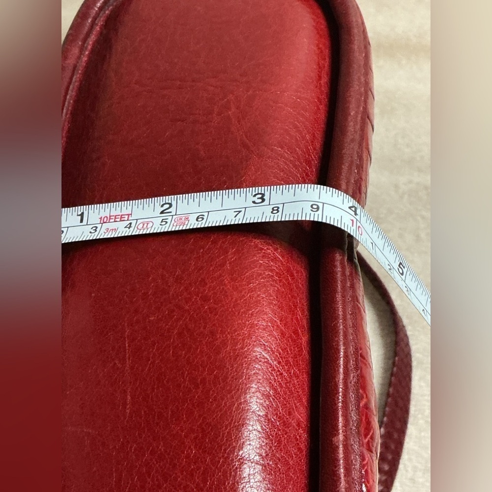 Vintage Brighton Red Leather Croc Print Bucket Purse Bag #541968 - Picture 10 of 11